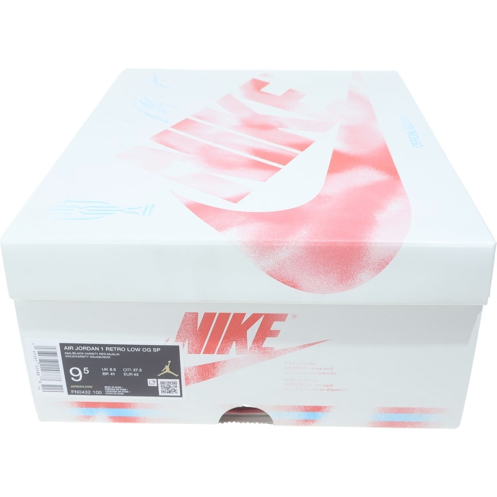NIKE(ナイキ) ×Trophy Room AIR JORDAN1 LOW OG SAIL AND VARSITY RED FN0432-100 トロフィールーム エアジョーダン1 セイル アンド ローカットスニーカー FN0432-100