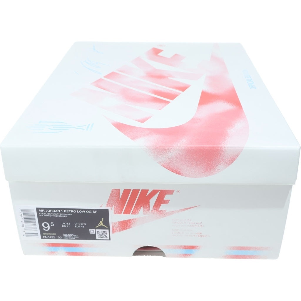 NIKE(ナイキ) ×Trophy Room AIR JORDAN1 LOW OG SAIL AND VARSITY RED FN0432-100 トロフィールーム エアジョーダン1 セイル アンド ローカットスニーカー FN0432-100