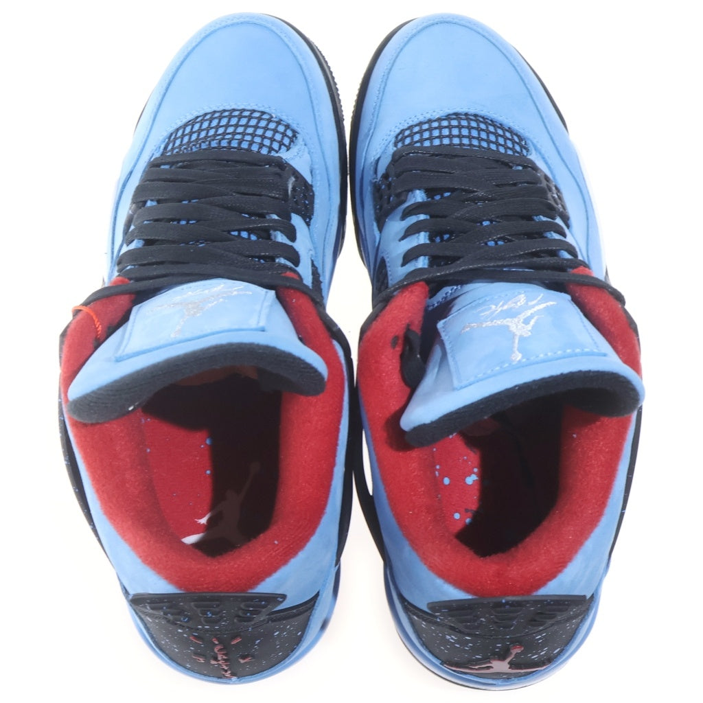 NIKE(ナイキ) ×Travis Scott AIR JORDAN 4 RETRO CACTUS JACK 308497-406 エアジョーダン4 レトロ カクタスジャック ハイカットスニーカー ブルー
