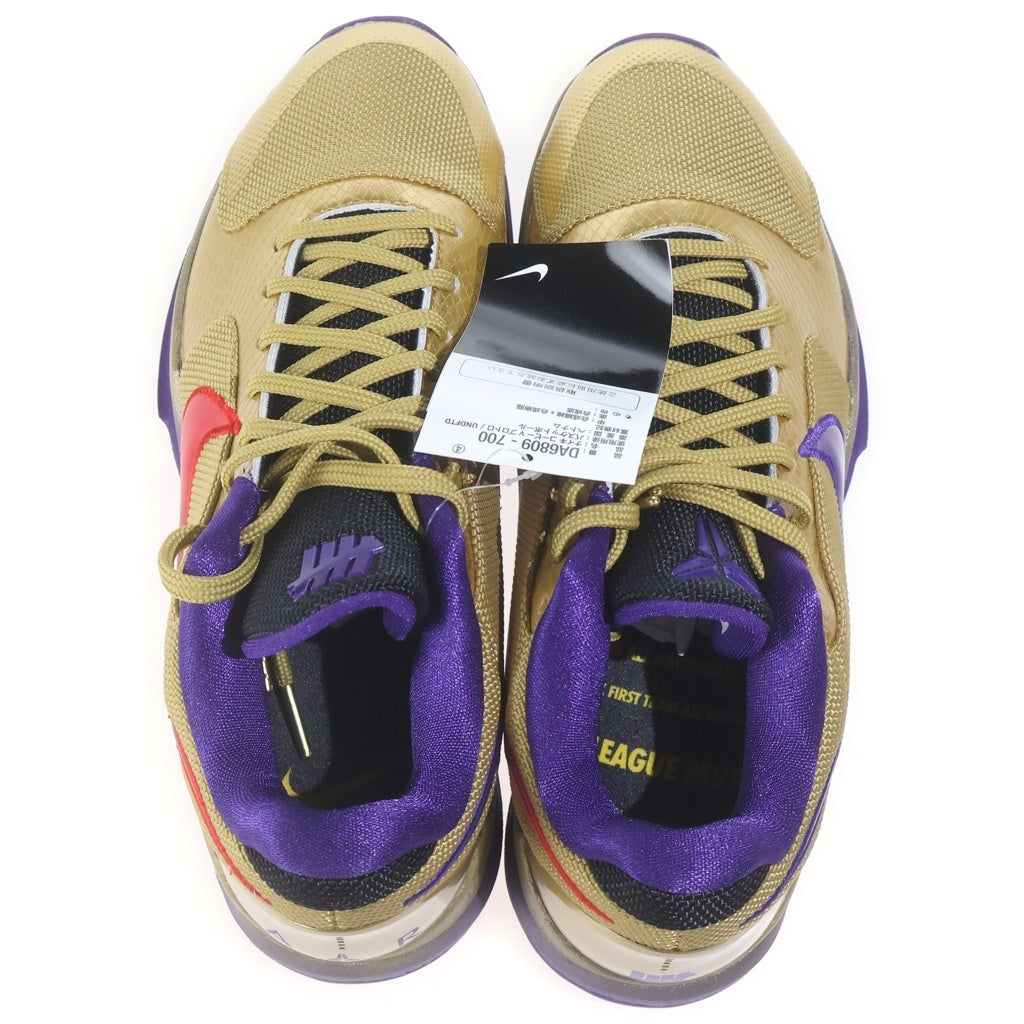 NIKE(ナイキ) ×UNDEFEATED KOBE 5 PROTRO HALL OF FAME アンディフィーテッド コービー5 プロトロ ホール オブ フェイム ローカットスニーカー ゴールド/パープル US8.5/26.5cm DA6809-700