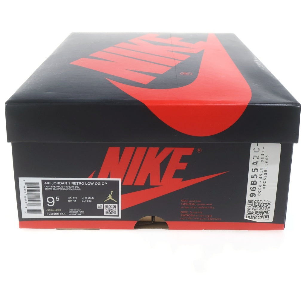 NIKE(ナイキ) ×Chris Paul AIR JORDAN 1 LOW OG LIGHT CREAM AND SAIL FZ0455-200 クリス・ポール エアジョーダン1 ロー ライトクリーム アンド セイル ローカットスニーカー US9/27cm