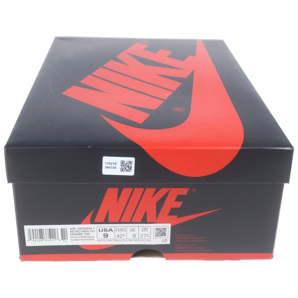 NIKE(ナイキ) AIR JORDAN 1 HIGH OG SAIL/DARK MOCHA/BLACK 555088-105 エアジョーダン1 ハイ セイル ダークモカ ブラック/ブラウン US9/27cm