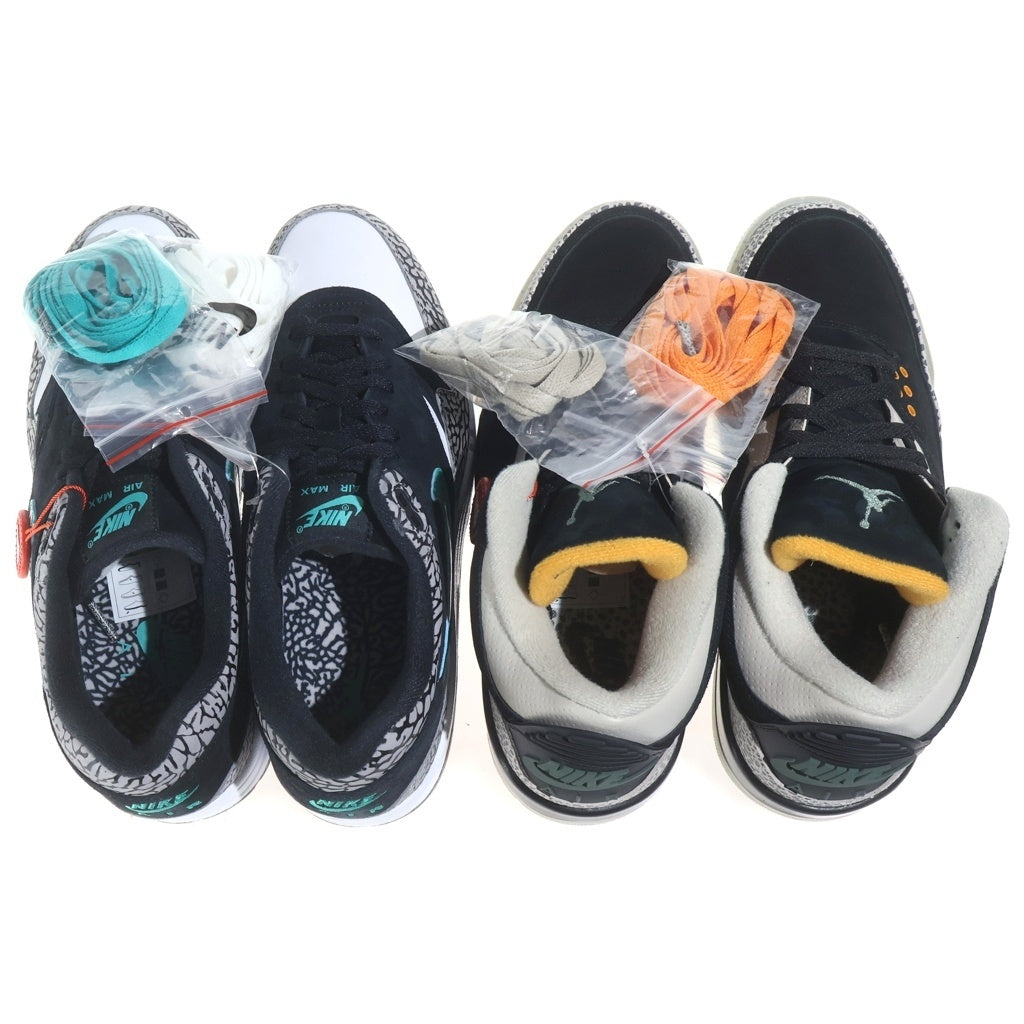 NIKE(ナイキ) ×atmos AIR JORDAN 3 RETRO & AIR MAX 1 ATMOS PACK アトモス エアジョーダン3 レトロ & エアマックス1 アトモスパック ローカットスニーカー 923098-900