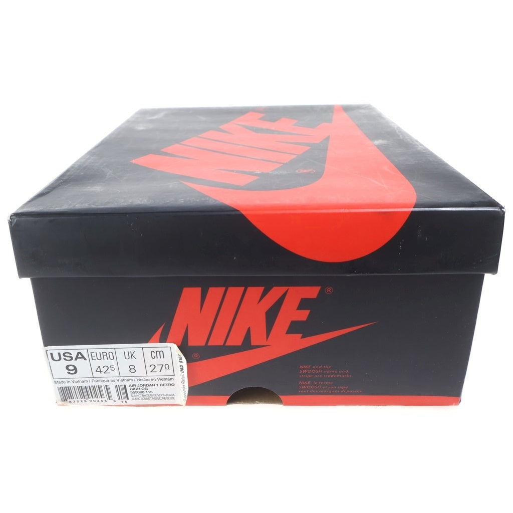 NIKE(ナイキ) AIR JORDAN 1 RETRO HIGH OG BLUE MOON 555088-115 エアジョーダンワン ブルームー ハイカットスニーカー ブラック/ホワイト/ブルー US9/27cm 555088-115