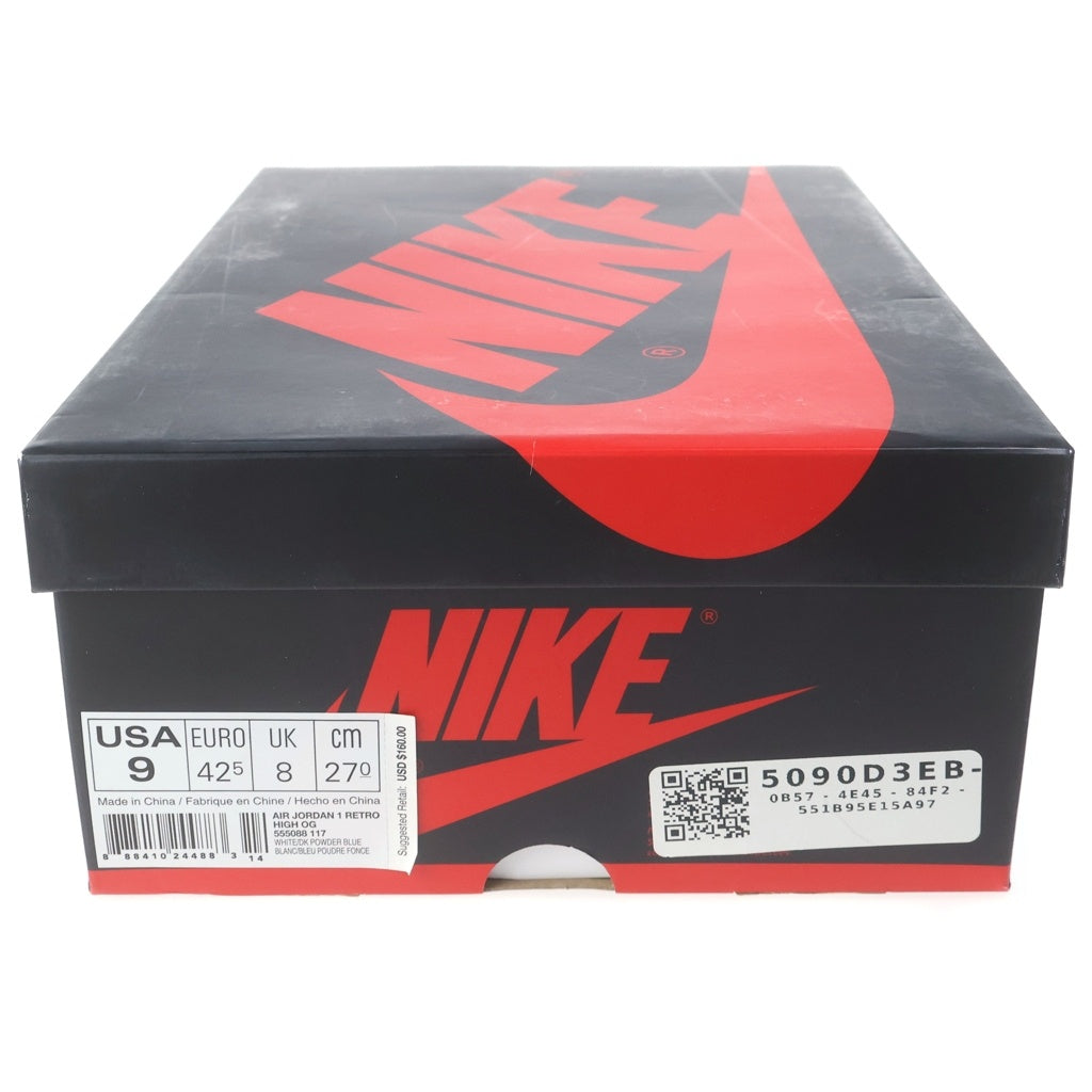 NIKE(ナイキ) AIR JORDAN 1 RETRO HIGH UNC エアジョーダン1 レトロ ハイ UNC ハイカットスニーカー ブルー/ホワイト US9/27cm 555088-117