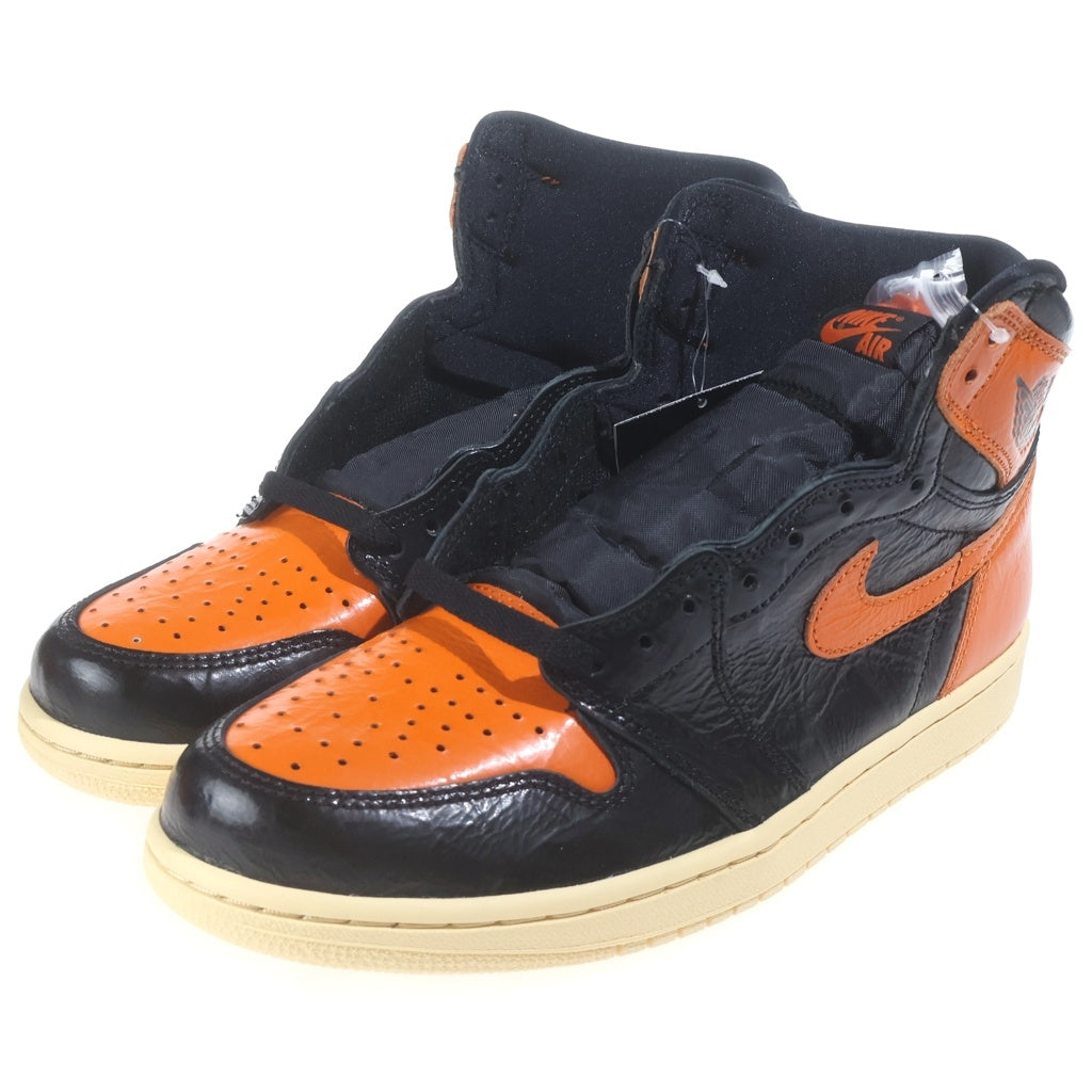 NIKE(ナイキ) AIR JORDAN 1 HIGH SHATTERED BACKBOARD 3.0 エアジョーダン1 シャッタード バックボード ハイカットスニーカー ブラック/オレンジ US9/27cm 555088-028