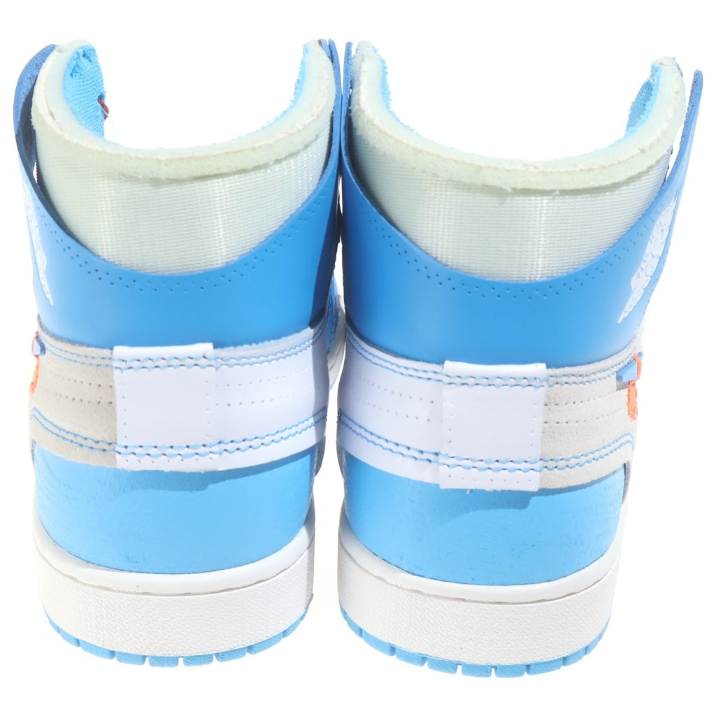 NIKE(ナイキ) ×OFF-WHITE AIR JORDAN 1 HIGH UNC WHITE DARK POWDER BLUE AQ0818-148 オフホワイト エアジョーダン1 ハイカットスニーカー ホワイト/ブルー US9/27cm