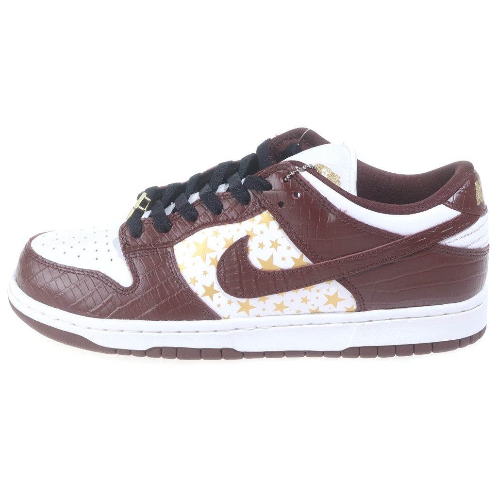 NIKE SB(ナイキエスビー) ×SUPREME DUNK LOW OG QS GOLD STARS WHITE/BARKROOT BROWN シュプリーム ダンク ローカットスニーカー ブラウン US9.5/27.5cm DH3228-103