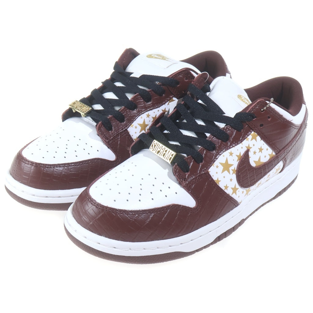 NIKE SB(ナイキエスビー) ×SUPREME DUNK LOW OG QS GOLD STARS WHITE/BARKROOT BROWN シュプリーム ダンク ローカットスニーカー ブラウン US9.5/27.5cm DH3228-103