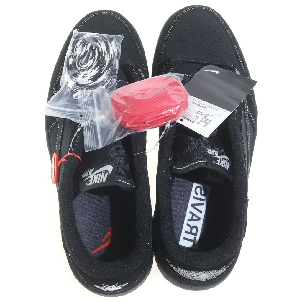 NIKE(ナイキ) ×Travis Scott AIR JORDAN1 LOW OG SP BLACK PHANTOM DM7866-001 トラヴィススコット エアジョーダン1 ブラック ファントム ローカットスニーカー US10/28cm