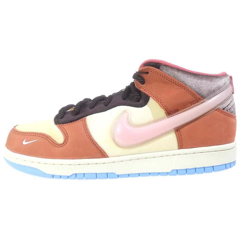 NIKE(ナイキ) ×SOCIAL STATUS DUNK MID CHOCOLATE MILK ソーシャルステータス ダンク ハイカットスニーカー ブラウン/ベージュ US9.5/27.5cm DJ1173-700