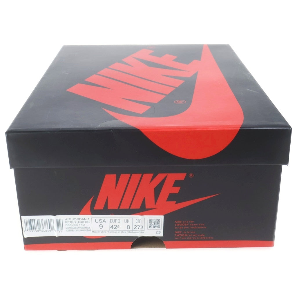 NIKE(ナイキ) AIR JORDAN1 RETRO HIGH OG OBSIDIAN UNIVERSITY BLUE エアジョーダン1 レトロ オブシディアン ユニバーシティブルー ハイカットスニーカー US9/27cm 555088-140
