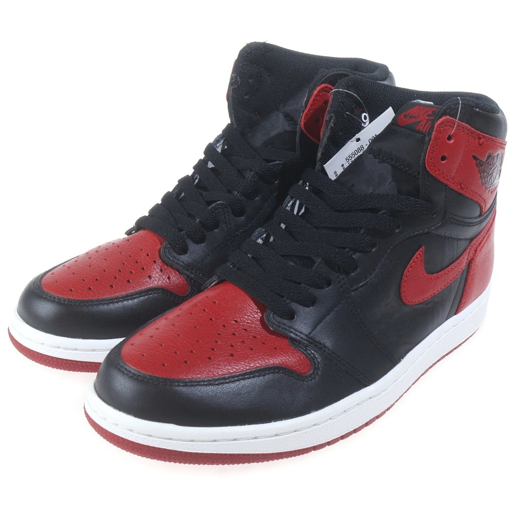 NIKE(ナイキ) AIR JORDAN1 RETRO HIGH OG BRED BANNED エアジョーダン1 レトロ ブレッド バンド ハイカットスニーカー ブラック/レッド US9.5/27.5cm 555088-001