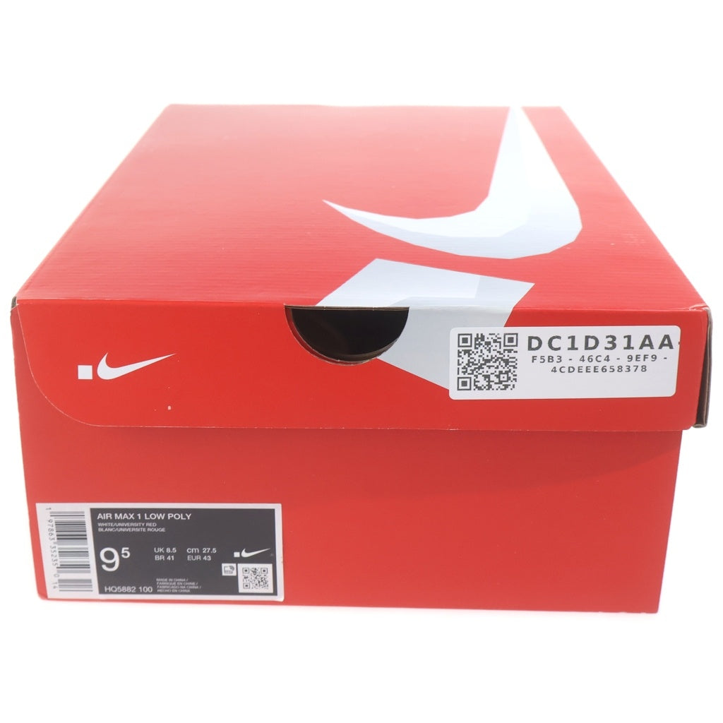 NIKE(ナイキ) AIR MAX1 .SWOOSH LOW POLY HQ5882-100 エアマックス1 ドットスウッシュ ローポリー ローカットスニーカー ホワイト/レッド US9.5/27.5cm