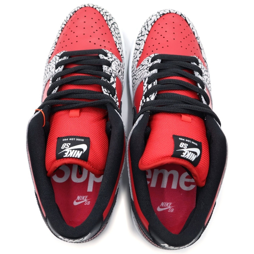 NIKE SB(ナイキエスビー) 【観賞用 2012年製】×SUPREME DUNK LOW RED CEMENT 313170-600 シュプリーム ダンク ローカットスニーカー グレー/レッド US10/28cm