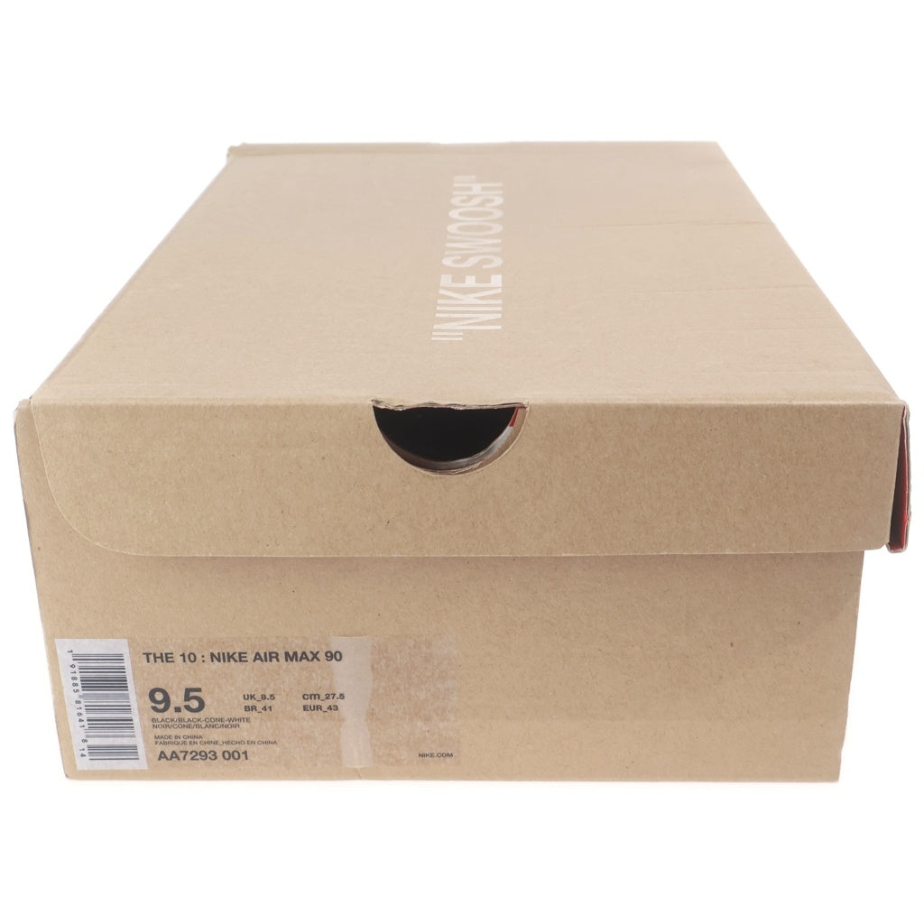 NIKE(ナイキ) ×OFF-WHITE AIR MAX 90 BLACK/BLACK-CONE-WHITE AA7293-001 オフホワイト エアマックス90 ローカットスニーカー ブラック US9.5/27.5cm AA7293-001