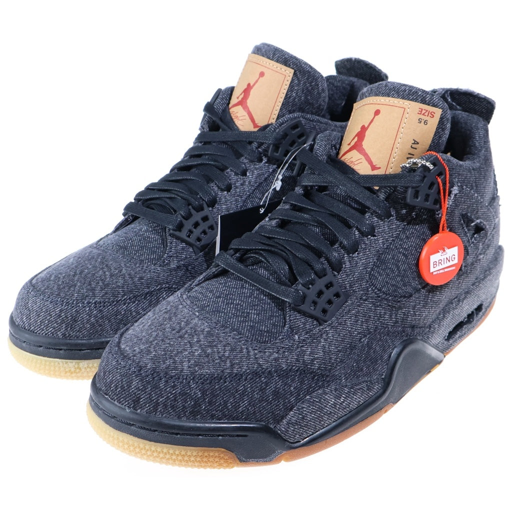 NIKE(ナイキ) ×LEVI'S AIR JORDAN 4 BLACK DENIM LEVIS TAB AO2571-001 リーバイス エアジョーダン4 ブラック デニム リーバイスタブ ハイカットスニーカー グレー US9.5/27.5cm