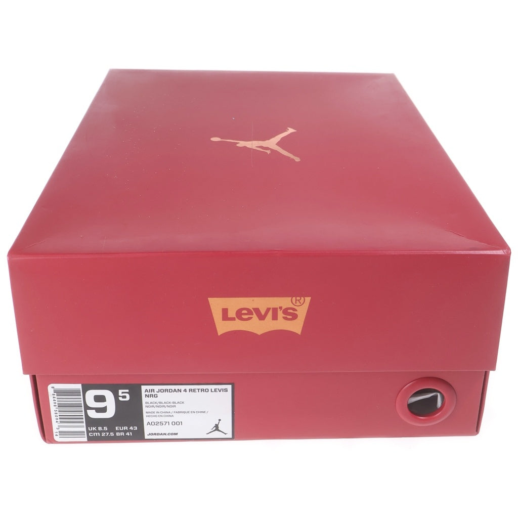 NIKE(ナイキ) ×LEVI'S AIR JORDAN 4 BLACK DENIM LEVIS TAB AO2571-001 リーバイス エアジョーダン4 ブラック デニム リーバイスタブ ハイカットスニーカー グレー US9.5/27.5cm
