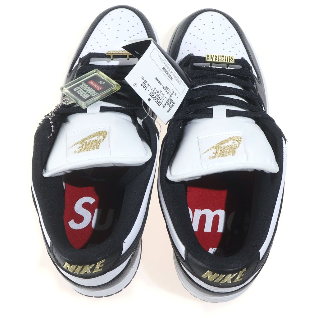 NIKE SB(ナイキエスビー) ×SUPREME DUNK LOW OG QS GOLD STARS WHITE/BLACK DH3228-102 シュプリーム ダンク ローカットスニーカー ブラック/ホワイト US9.5/27.5cm DH3228-102