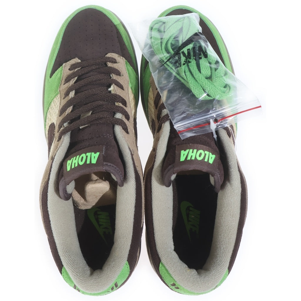 NIKE(ナイキ) 【観賞用 2004年製】 ×KICKS HI DUNK LOW ALOHA キックス ハイ ダンク アロハ ローカットスニーカー ブラウン/グリーン US9/27cm 310661-221