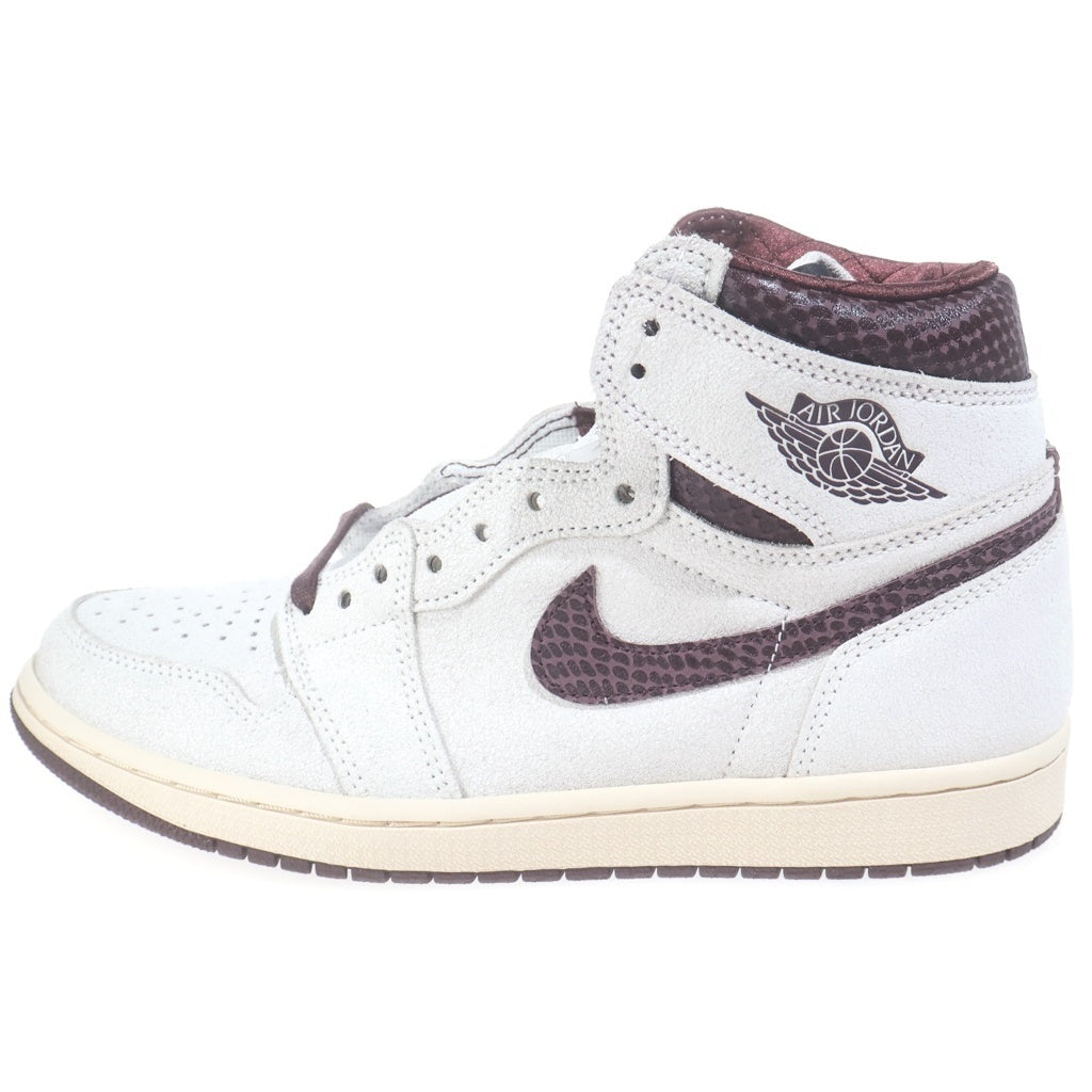 NIKE(ナイキ) ×A MA MANIERE AIR JORDAN 1 RETRO HIGH OG SAIL AND BURGUNDY DO7097-100 アママニエール エアジョーダン1 ハイカットスニーカー ベージュ/ボルドー US9/27cm DO7097-100