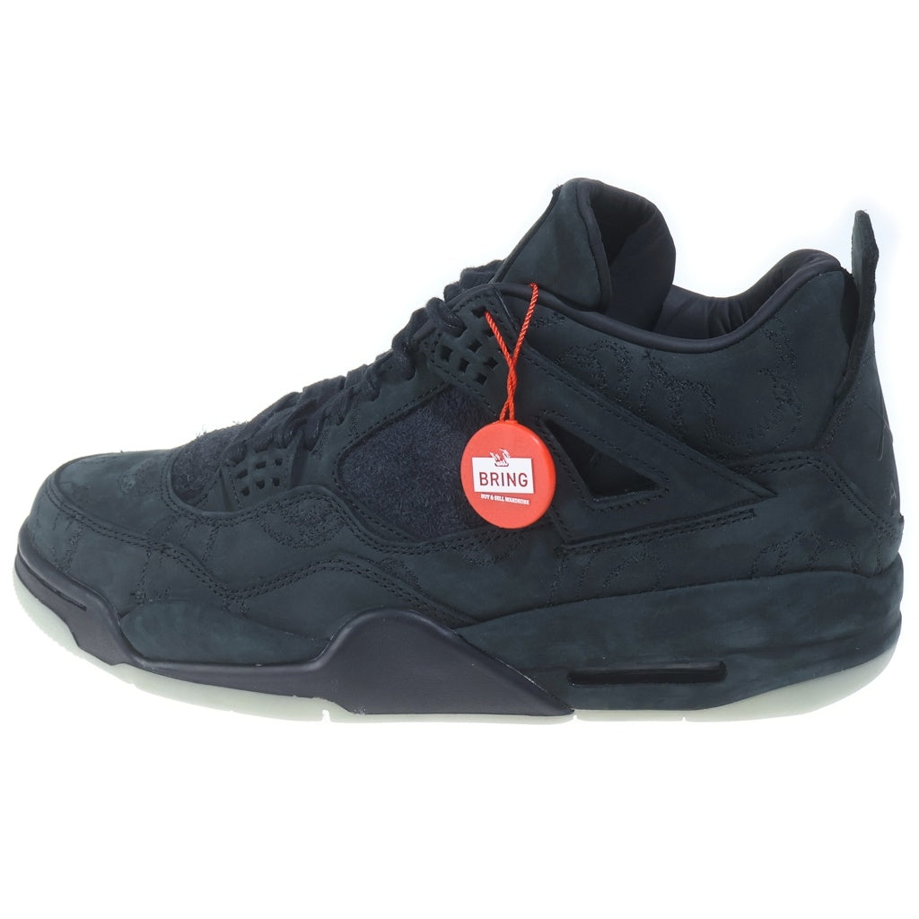 NIKE(ナイキ) ×KAWS AIR JORDAN 4 RETRO BLACK 930155-001 カウズ エアジョーダン4 レトロ ハイカットスニーカー ブラック US9.5/27.5cm