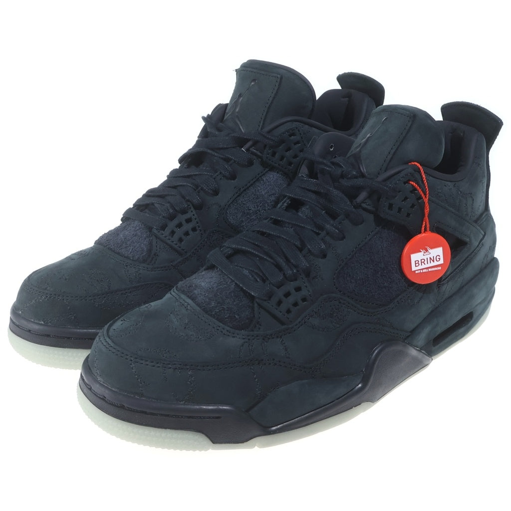 NIKE(ナイキ) ×KAWS AIR JORDAN 4 RETRO BLACK 930155-001 カウズ エアジョーダン4 レトロ ハイカットスニーカー ブラック US9.5/27.5cm