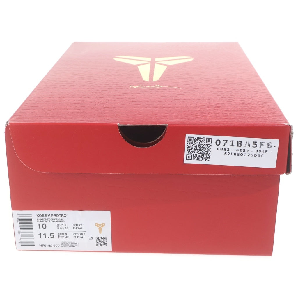 NIKE(ナイキ) KOBE 5 PROTRO YEAR OF THE MAMBA HF5182-600 コービー プロトロ イヤーオブザマンバ ローカットスニーカー レッド US10/28cm