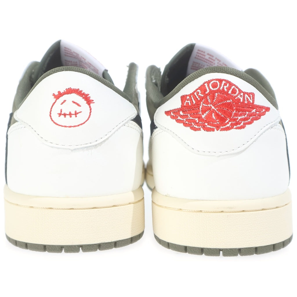 NIKE(ナイキ) ×TRAVIS SCOTT AIR JORDAN 1 LOW OG REVERSE OLIVE DM7866-200 トラヴィススコット エアジョーダン1 リバース オリーブ ローカットスニーカー ホワイト/カーキ US9/27cm