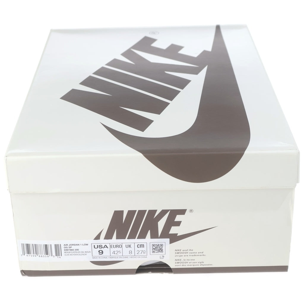 NIKE(ナイキ) ×TRAVIS SCOTT AIR JORDAN 1 LOW OG REVERSE OLIVE DM7866-200 トラヴィススコット エアジョーダン1 リバース オリーブ ローカットスニーカー ホワイト/カーキ US9/27cm