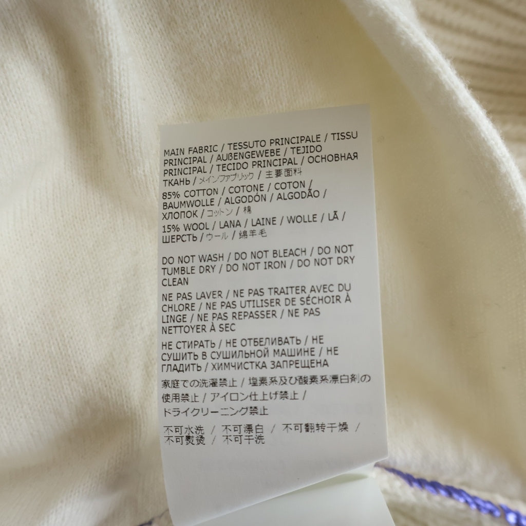 MM6 Maison Margiela(エムエムシックスメゾンマルジェラ) 23AW ラミネートジップアップ ニット カーディガン ホワイト/パープル S52AM0272