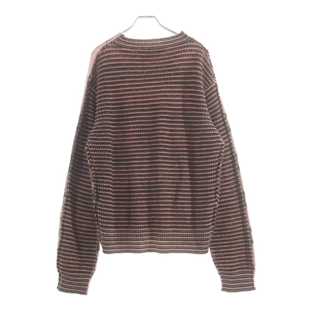 MARNI(マルニ) 25AW モヘア混ウール クルーネック ボーダー ニットセーター ピンク GCMG0204Q1