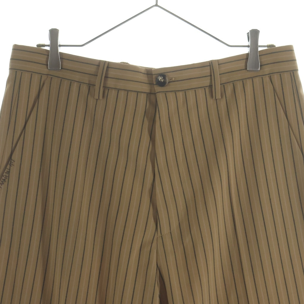 MARNI(マルニ) 23AW トロピカル ウール ストライプ スラックスロングパンツ ブラウン PUMU0267SU