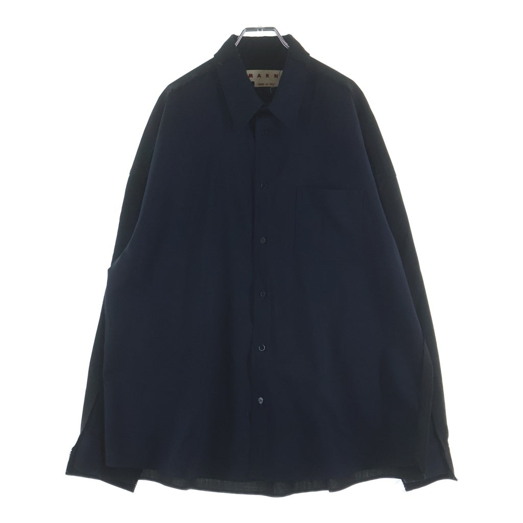 MARNI(マルニ) トロピカルウール ドッキング 長袖シャツ ブラック CUMU0278UD