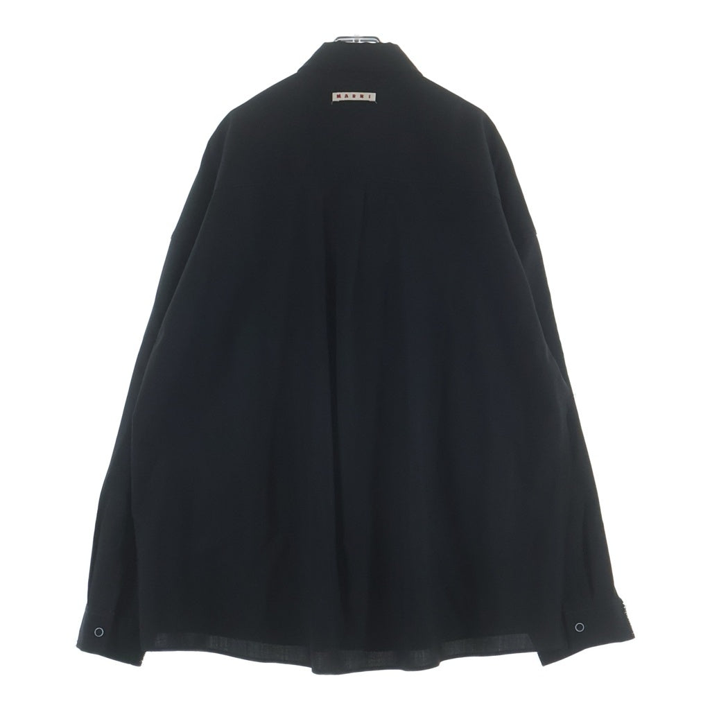 MARNI(マルニ) トロピカルウール ドッキング 長袖シャツ ブラック CUMU0278UD