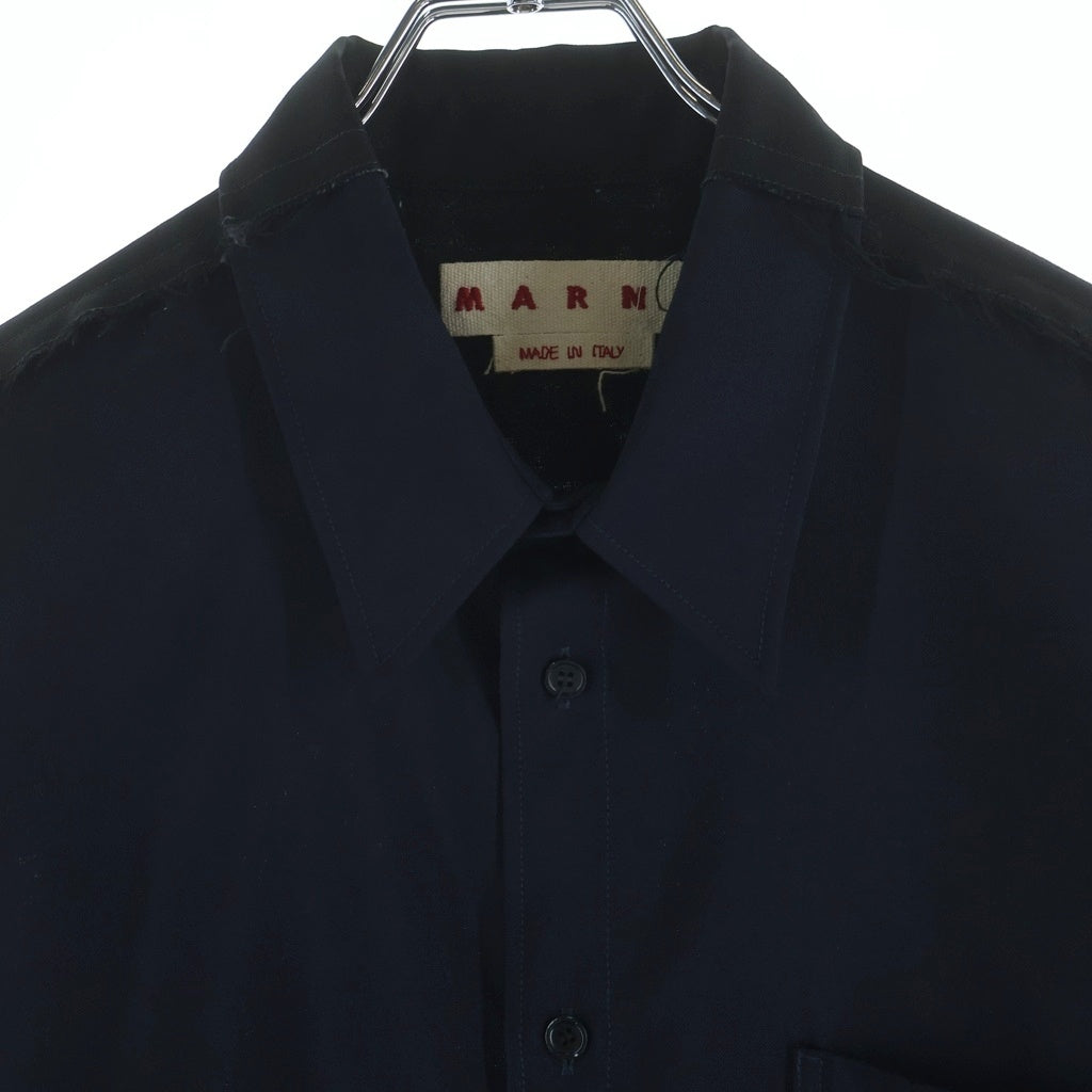 MARNI(マルニ) トロピカルウール ドッキング 長袖シャツ ブラック CUMU0278UD