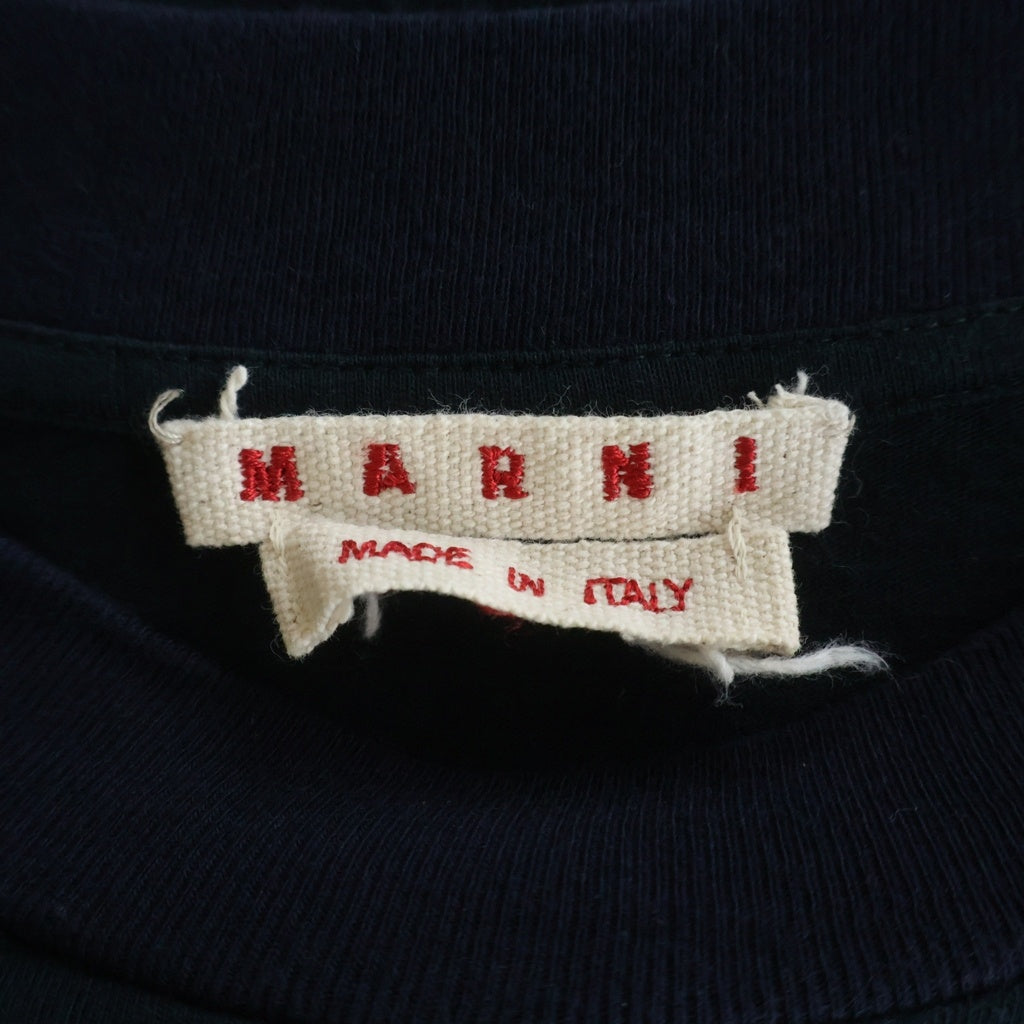 MARNI(マルニ) エンブロイダリー クルーネック 半袖Tシャツカットソー ブラック HUMU0255S1