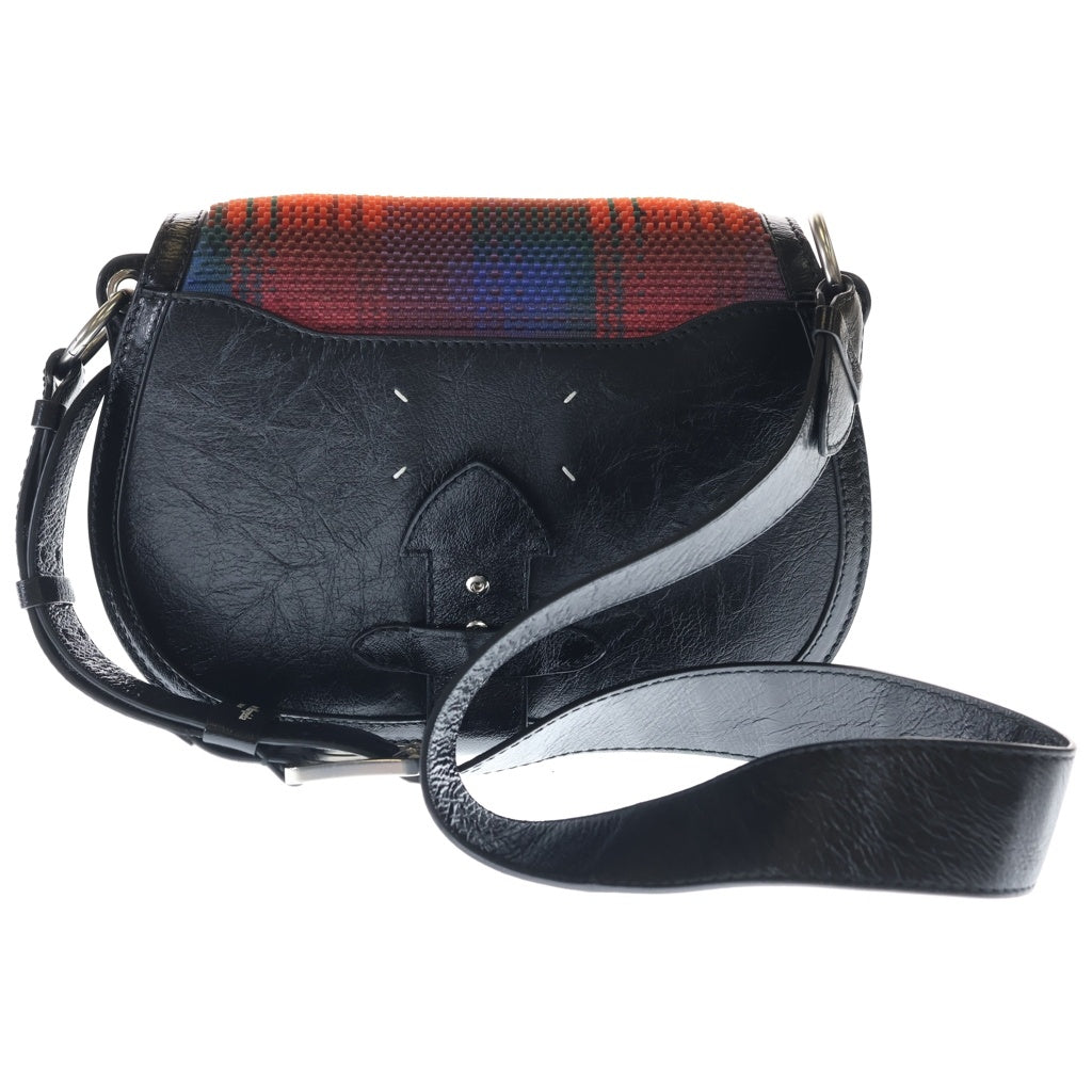 Maison Martin Margiela(メゾンマルタンマルジェラ) ×Pendleton ペンドルトン ギター レザー ショルダーバッグ ブラック レディース