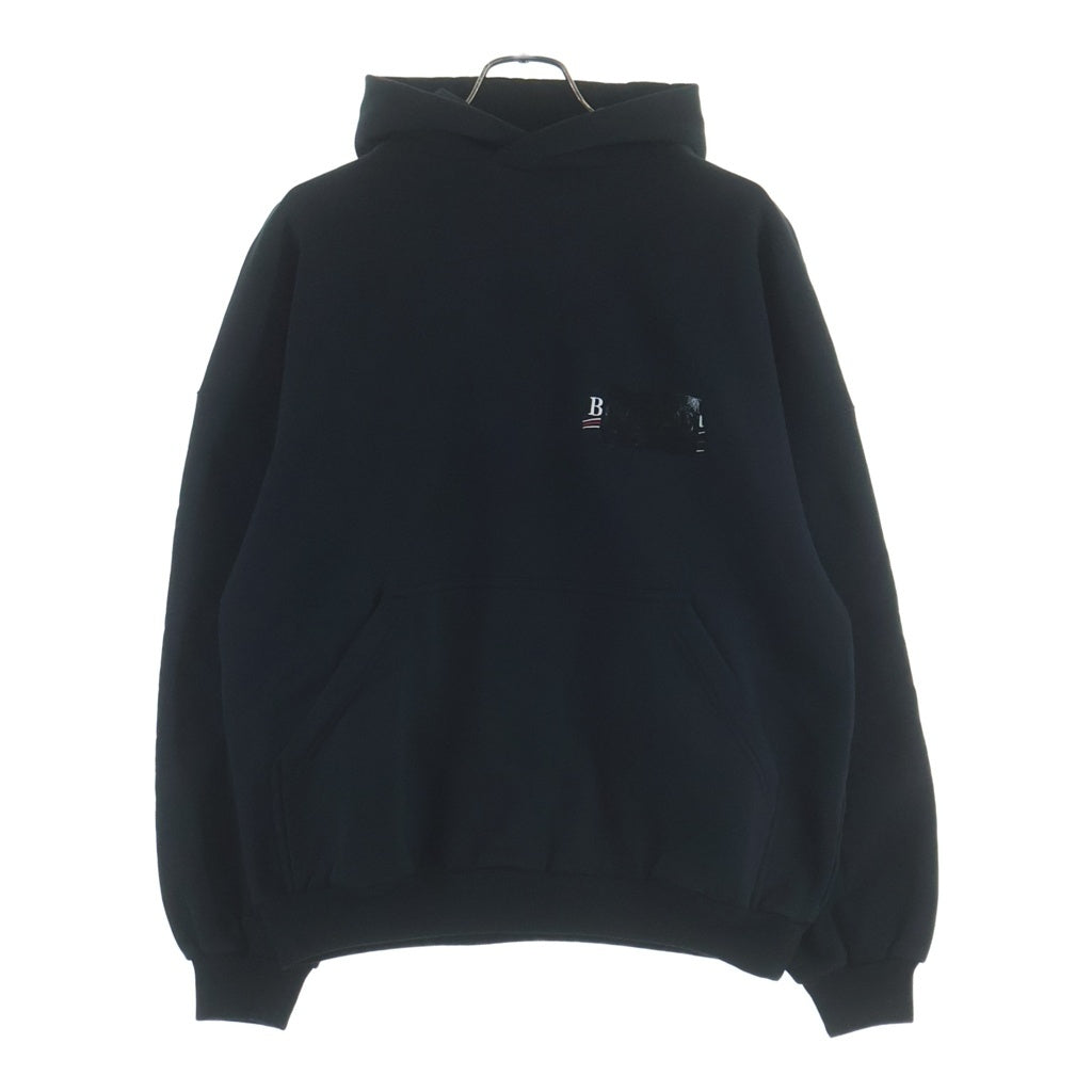 BALENCIAGA(バレンシアガ) ブランドロゴデザイン フーデッド プルオーバー スウェット パーカー ブラック 739024 TQVA8