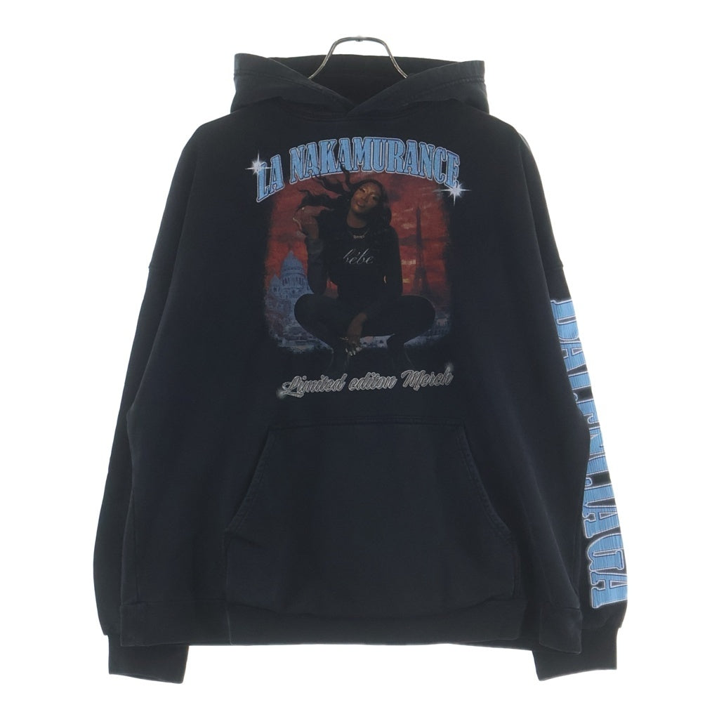 BALENCIAGA(バレンシアガ) MUSIC AYA NAKAMURA MERCH HOODIE WIDE FIT アヤナカムラ プリントデザイン フーデッド プルオーバー パーカー ブラック 675003 TMV85