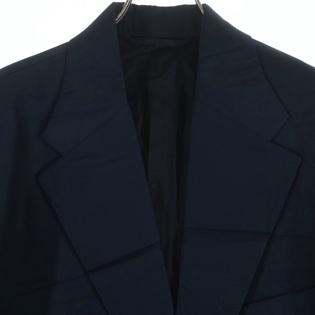 BALENCIAGA(バレンシアガ) NAVY OVERSIZED SINGLE-BREASTED CREASE EFFECT BLAZER ネイビー オーバーシルエット シングルジャケット ブラック 661434 TKT03