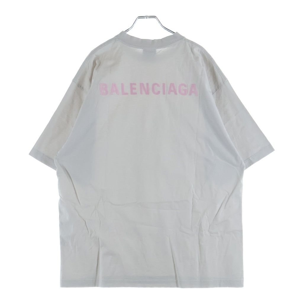 BALENCIAGA(バレンシアガ) ロゴエンブロイダリー クルーネック 半袖Tシャツ カットソー ベージュ 764235 TSV09