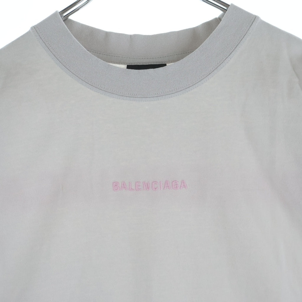 BALENCIAGA(バレンシアガ) ロゴエンブロイダリー クルーネック 半袖Tシャツ カットソー ベージュ 764235 TSV09