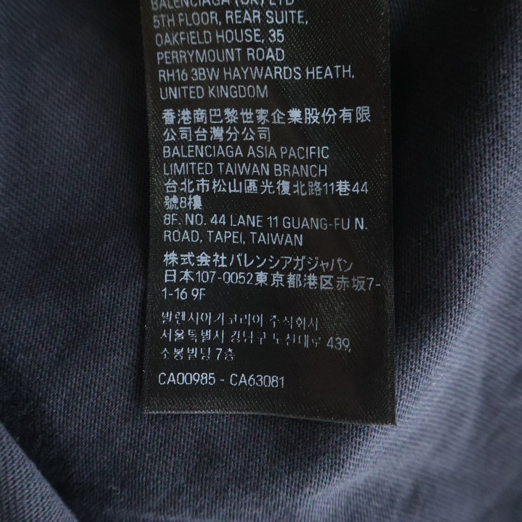 BALENCIAGA(バレンシアガ) ヴィンテージ加工 プリントデザイン クルーネック 半袖Tシャツ カットソー ブラック 739028 TPVM8