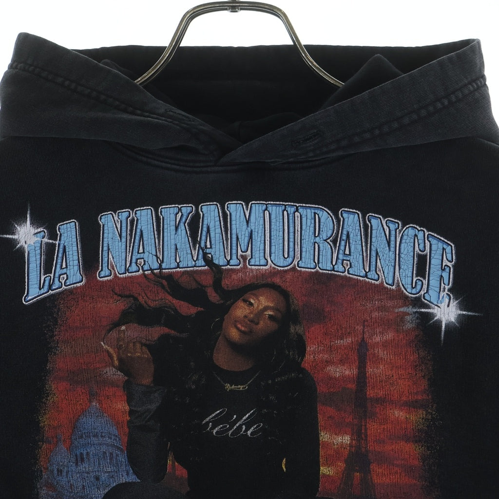 BALENCIAGA(バレンシアガ) MUSIC AYA NAKAMURA MERCH HOODIE WIDE FIT アヤナカムラ プリントデザイン フーデッド プルオーバー パーカー ブラック 675003 TMV85