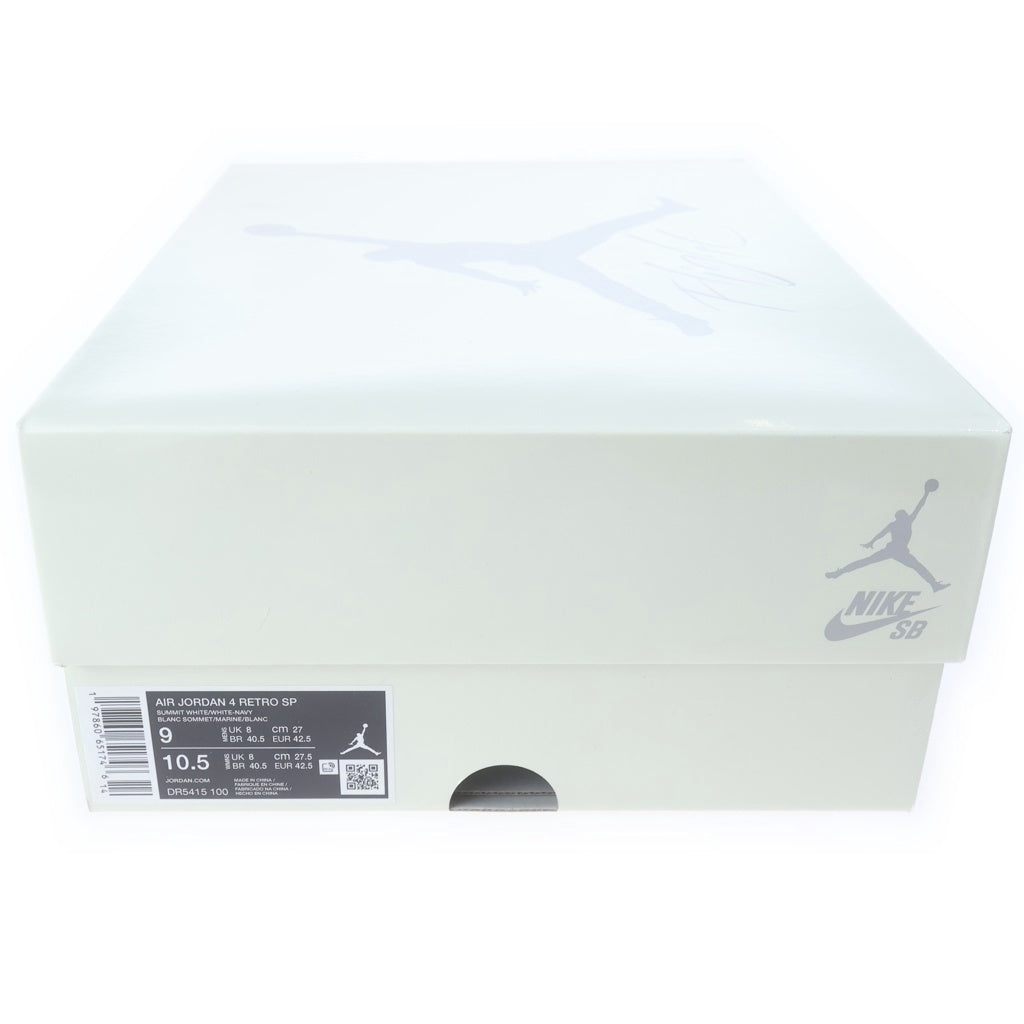 NIKE SB(ナイキエスビー) AIR JORDAN 4 RETRO SP SUMMIT WHITE DR5415-100 エアジョーダン レトロ ハイカットスニーカー ホワイト/ネイビー US9/27cm