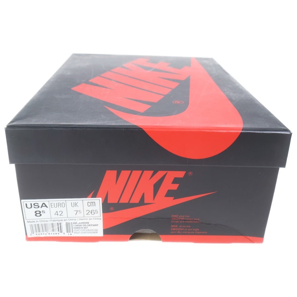 NIKE(ナイキ) AIR JORDAN 1 HIGH OG DEFIANT LA TO CHICAGO CD6578-507 エアジョーダン1 エルエートゥーシカゴ ハイカットスニーカー ホワイト/パープル US8.5/26.5cm