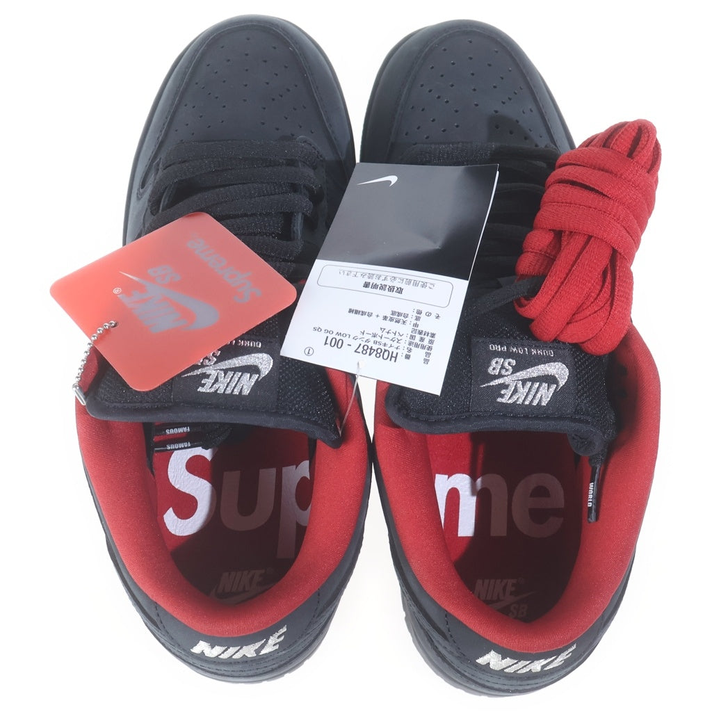 NIKE SB(ナイキエスビー) ×SUPREME DUNK LOW HQ8487-001 シュプリーム ダンク ローカットスニーカー ブラック US9/27cm