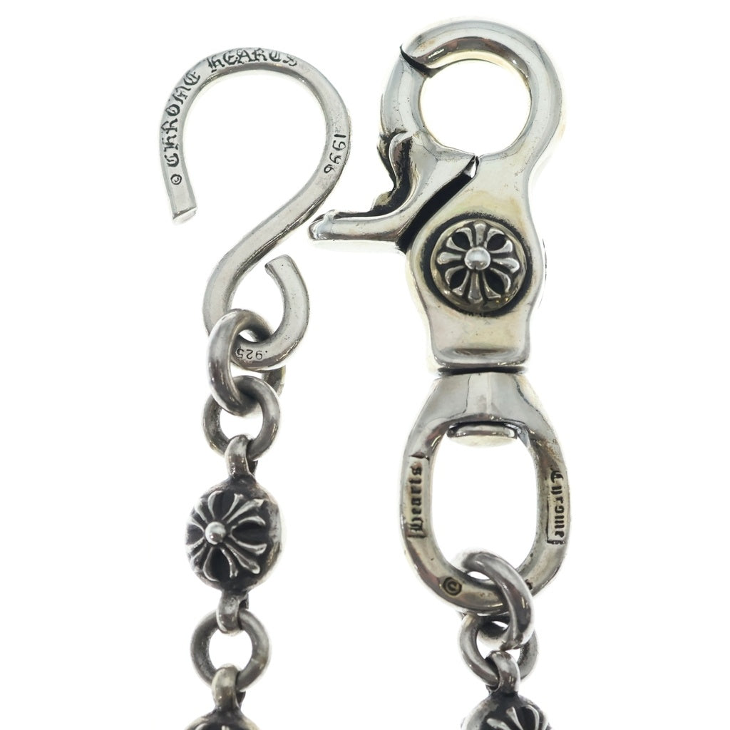 CHROME HEARTS(クロムハーツ) 2BALL SHORT-S/1クリップショート#2クロスボール ウォレットチェーン シルバー BCA063