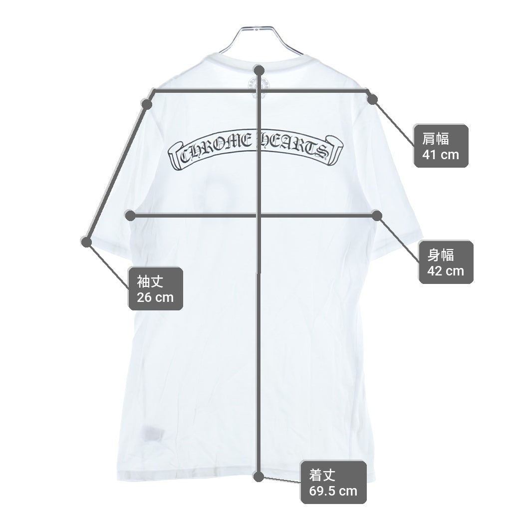 CHROME HEARTS(クロムハーツ) バックスクロールラベルデザイン ホースシュー クルーネック 半袖Tシャツ カットソー ホワイト